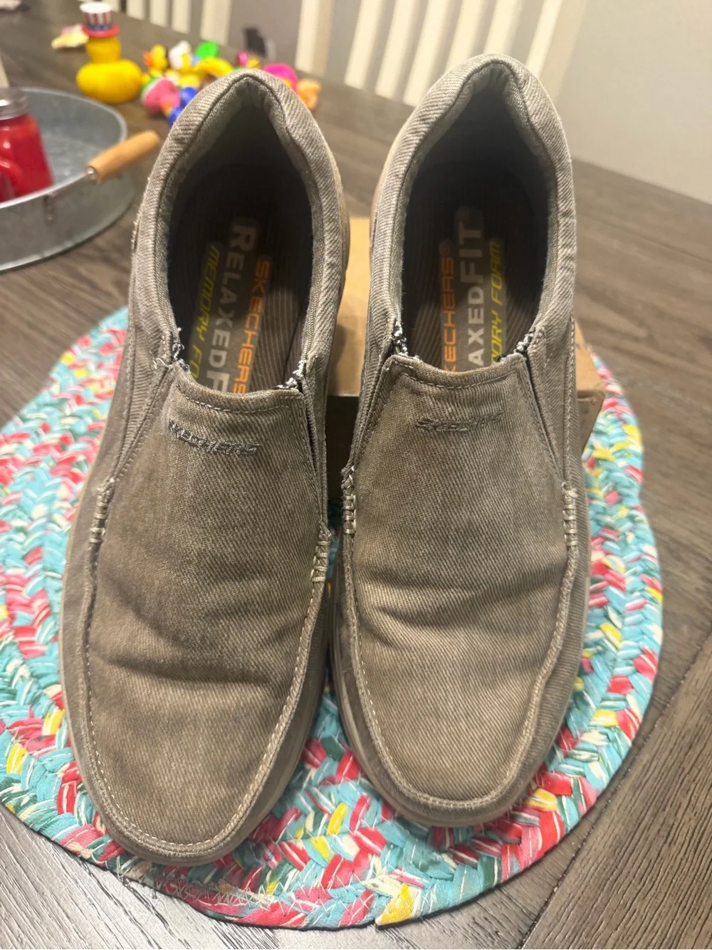 Skechers Relaxed Fit Slip-On Loafers — Taupe Brown